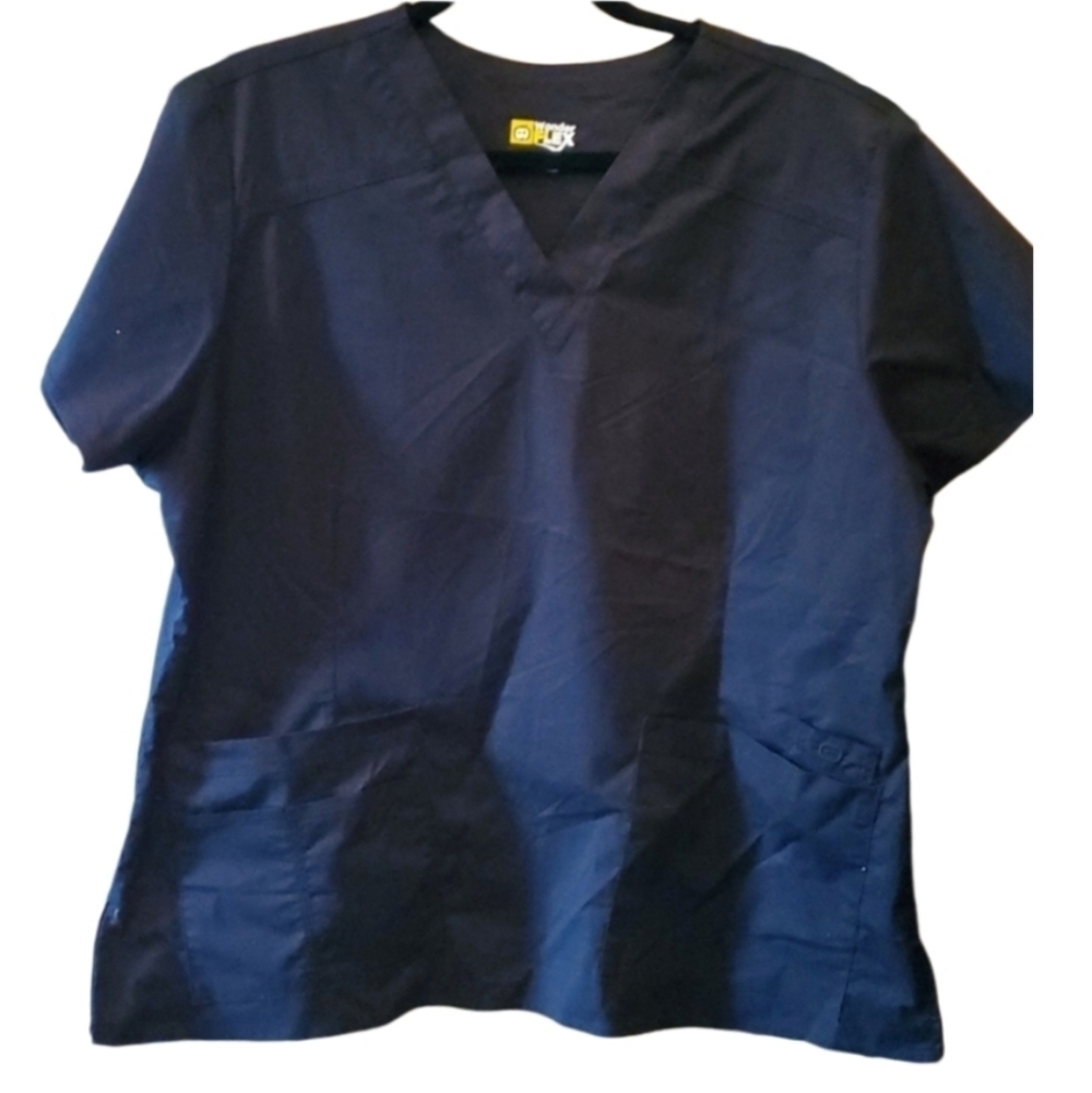 Wonder Flex Womens nurse black top shirt size xl